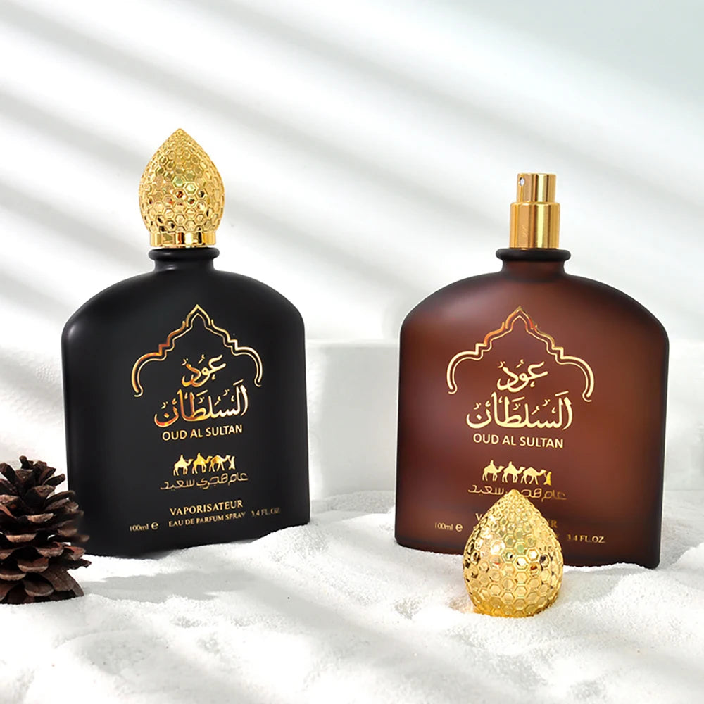 100ML 3.4FL.OZ Oud Al Sultan Arabian Perfume Unisex Strong Fruity Floral Fragrance Eau De Parfum Long Lasting for Women & Men