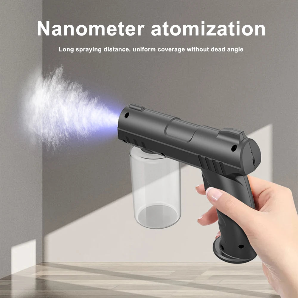 280ML Wireless Electric Sanitizer Sprayer USB Nano Blue Light Steam Spray Gun Disinfectant Fogger Machine Garden Atomizer Tool