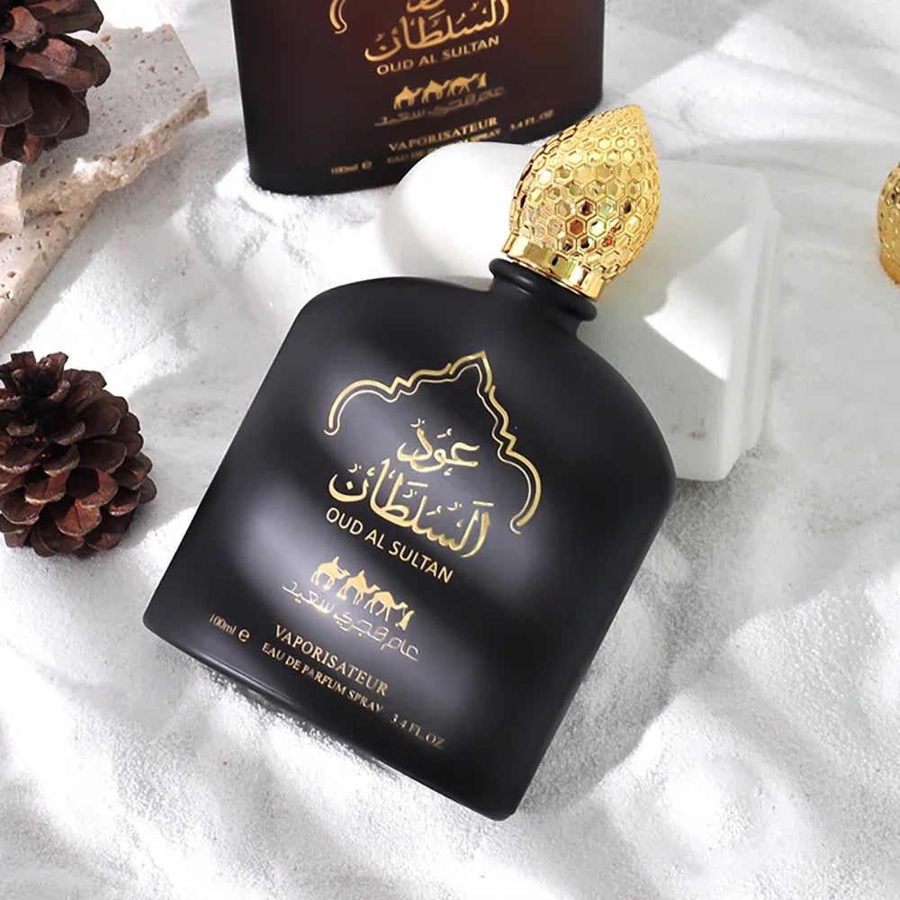 100ML 3.4FL.OZ Oud Al Sultan Arabian Perfume Unisex Strong Fruity Floral Fragrance Eau De Parfum Long Lasting for Women & Men